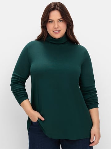 sheego Rollkragenshirt in tiefgrün