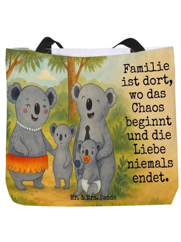 Mr. & Mrs. Panda Shopper Tasche Koala Familie Design mit Spruch in Weiß
