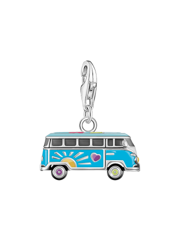 Thomas Sabo Charm-Anhänger Bunter Hippie-Bus in silber, bunt