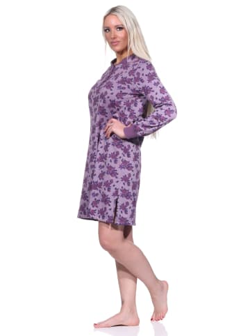 NORMANN Frottee Nachthemd langarm Bündchen - 76265 in beere