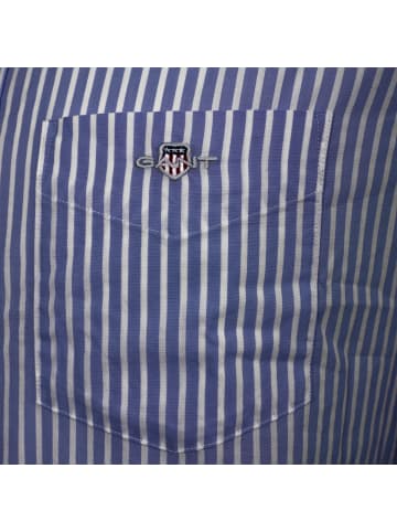 Gant Langarmhemd Reg Classic Poplin Stripe in dunkelblau