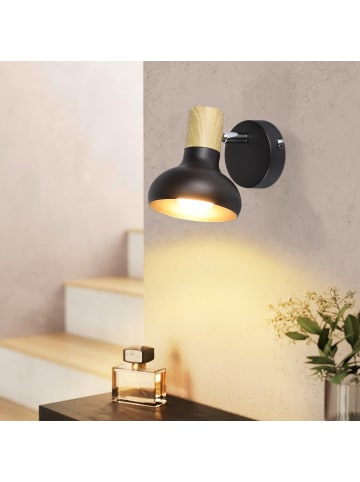 ZMH Deckenleuchte in schwarz 1-flammige E14 rund Vintage Metall Deckenspots