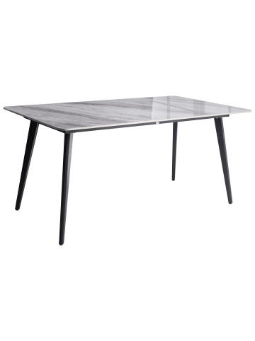 Beliani Esszimmertisch RODALLO in Grau/Schwarz - (W) 90 x (H) 75 x (L) 160 cm