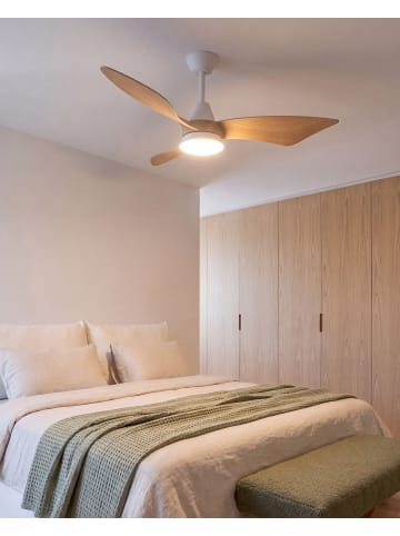 Beliani 2-tlg Deckenventilator mit Licht HAINES in Weiß/Braun