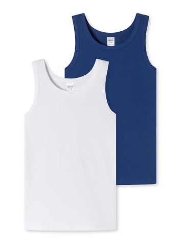 Schiesser Tanktop 95/5 Organic Cotton in weiß, nachtblau