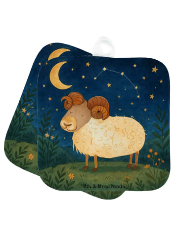 Mr. & Mrs. Panda Topflappen Sternzeichen Widder Design ohne Spruch in Weiß