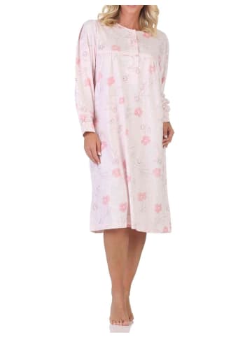 NORMANN Langarm Nachthemd klassische Design Knopfleiste am Hals - 88987 in rosa