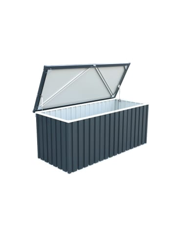 VCM  Metall Garten Gerätebox Kiste Kissenbox 770 L in Anthrazit