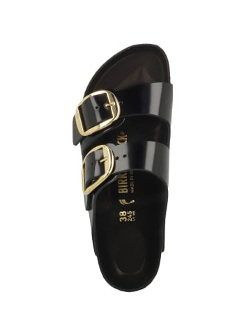Birkenstock Sandale Arizona Big Buckle Naturleder Lack schmal in schwarz