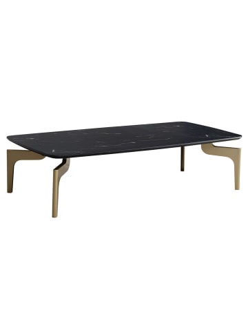 KADIMA DESIGN Couchtisch 120x60x30,5 cm mit Hochglanz Marmor Optik / Gold,