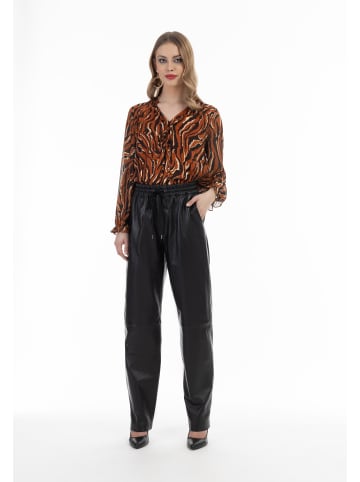 faina Damen Lederhose in Schwarz