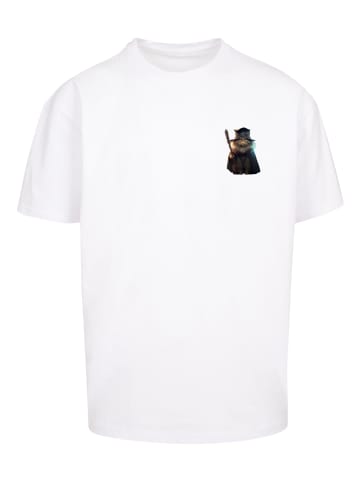 F4NT4STIC Heavy Oversize T-Shirt Wizard Cat OVERSIZE TEE in weiß