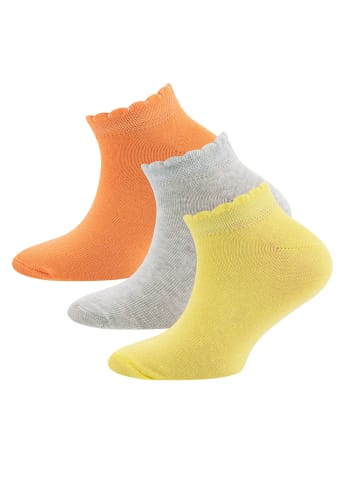 ewers 3er-Set Sneaker Socken 3er-Set Mäusezähnchenrand in bunt