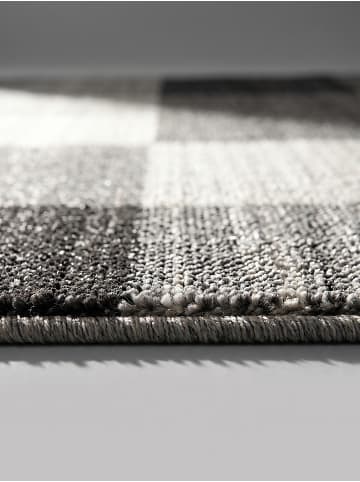 KADIMA DESIGN Teppich Kurzflor Patchwork pflegeleicht Wohnzimmer Esszimmer in Grau