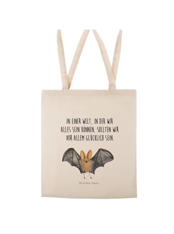 Mr. & Mrs. Panda Strandtasche Fledermaus Flügel mit Spruch in Creme