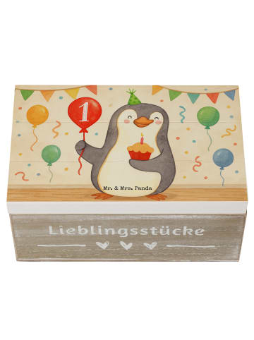 Mr. & Mrs. Panda Geschenkbox 1. Geburtstag Pinguin Luftballon De... in Weiß
