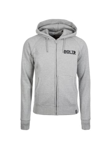 Bolzr Kapuzensweatjacke Sweatjacke in grau / schwarz