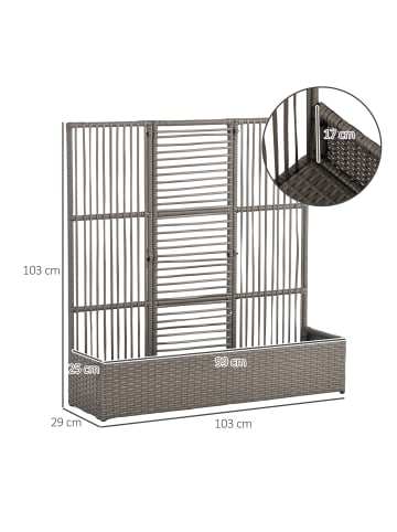 Outsunny Hochbeet,103L x 29B x 103H cm,Grau
