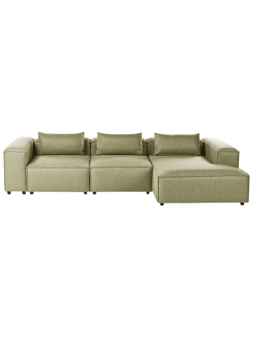 Beliani Ecksofa BRANDE in Grün - (W) 330 x (H) 70 x (L) 184 cm