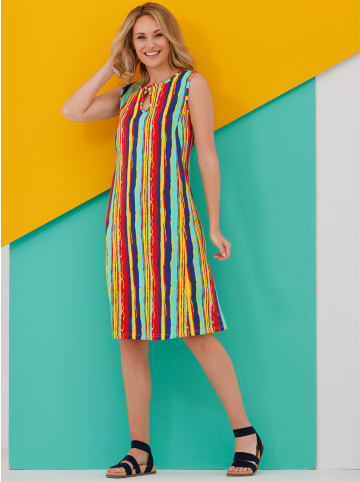 Sieh an! Jersey-Kleid in erdbeere-blaugrün-gestreift