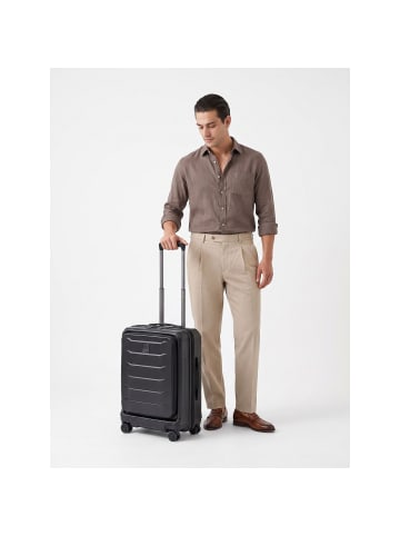 Stratic Phoenix 4 Rollen Kabinentrolley S 55 cm mit Dehnfalte black