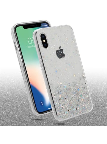 cadorabo Hülle für Apple iPhone XS MAX Glitter in Transparent mit Glitter