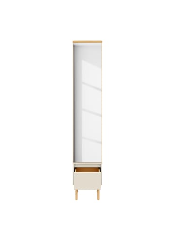 home24 home24 Massive Garderobe aus Massivholz und Glas in Pinie / Kaschmir (35 x 35 x 188 cm) in Pinie / Kaschmir