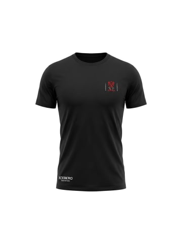 Iceberg Rot Schwarz Baumwolle Herren T-Shirt