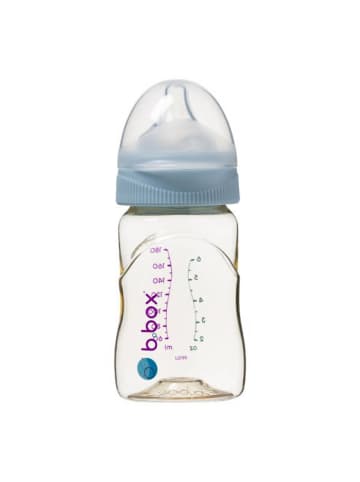 B. Box Babyflasche aus PPSU 180 ml mit Anti-Kolik Sauger aus Silikon ab Geburt in Blau