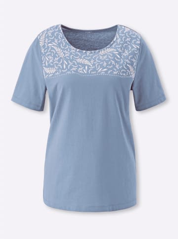 Sieh an! Kurzarm-Shirt in bleu-ecru