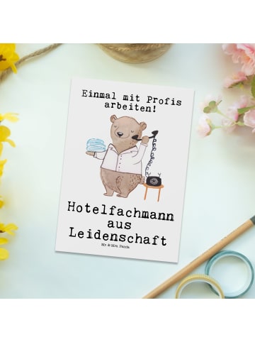 Mr. & Mrs. Panda bildkarte Hotelfachmann Leidenschaft mit Spruch in Weiß