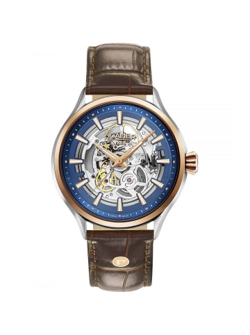 Roamer Quarzuhr Competence Skeleton III silver + rosegold in braun