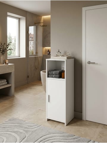 KADIMA DESIGN Badschrank | Weiß, 30x95.5x30cm, Tür, Ablage