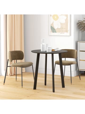 HOMCOM Esstisch-72L x 72B x 75H cm-Schwarz