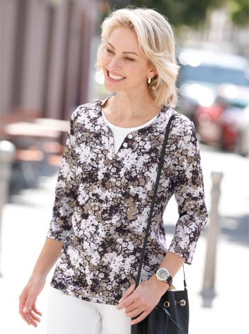 WITT WEIDEN Shirt in sesam-schwarz-bedruckt