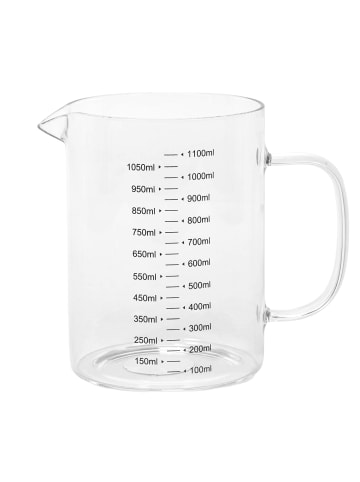 Excellent Houseware Messkanne aus Glas ZOPA, 1 l in Transparent, (B) 11 x (H) 15 x (L) 17 cm
