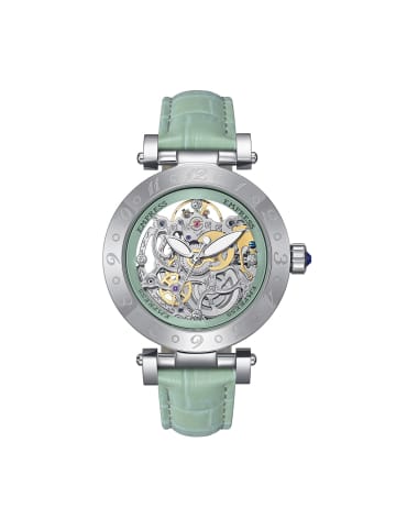 Empress Theodora Automatikuhr mit Lederarmband in Silver/Mint