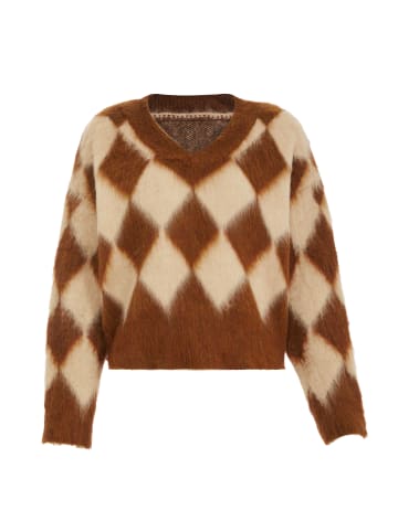 Jalene Damen Strickpullover in Braun Beige