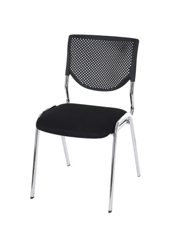 MCW Besucherstuhl T401 stapelbar, Sitz schwarz, Füße chrom