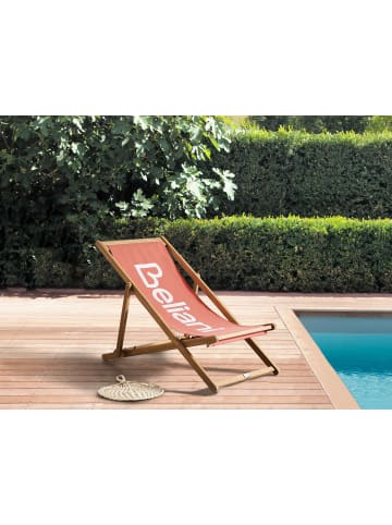 Beliani Gartenliege ANZIO in Rot/Braun - (W) 54 x (H) 70 x (L) 97 cm