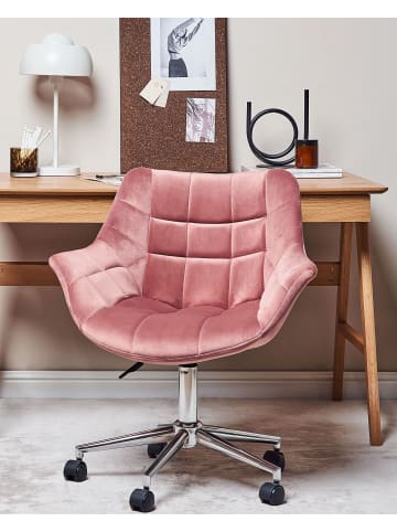 Beliani Bürostuhl LABELLE in Rosa - (W) 54 x (H) 81 x (L) 54 cm