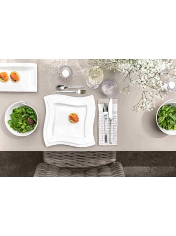 Villeroy & Boch 4er Set Frühstücksteller NewWave 24 x 24 cm weiß in weiß