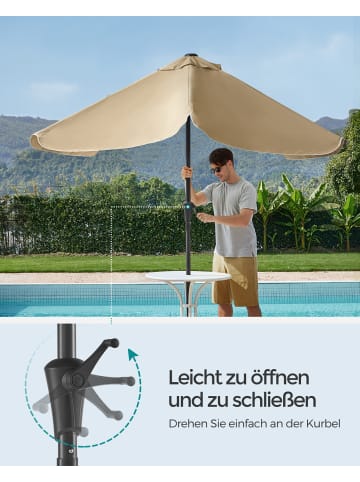 SONGMICS Sonnenschirm Sheld in Taupe - (B)200 x (H)250 x (T)300 cm