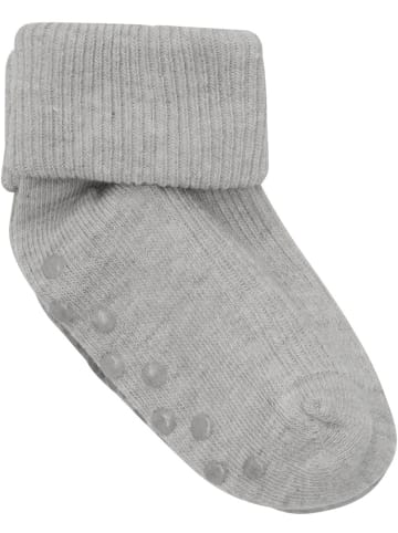 Minymo Kinder Socken "Baby Rib Sock with ABS (2-Pack)" in Grau