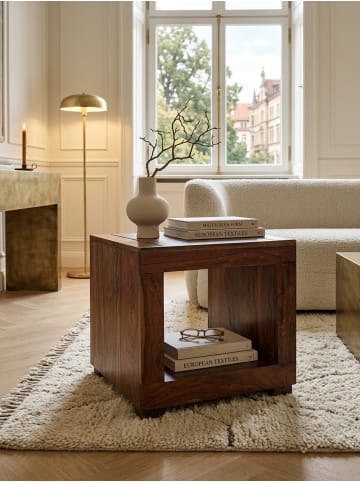 KADIMA DESIGN Couchtisch | Sheesham, 50cm, Massivholz, Dunkelbraun