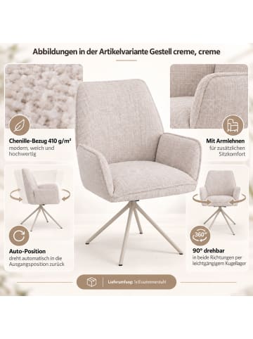 MCW Esszimmerstuhl G67, Gestell creme, rosa
