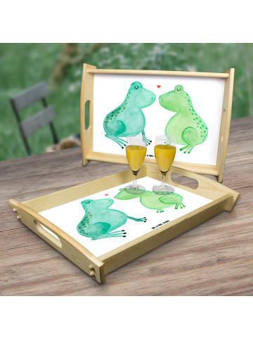 Mr. & Mrs. Panda Serviertablett Frosch Liebe ohne Spruch in Weiß