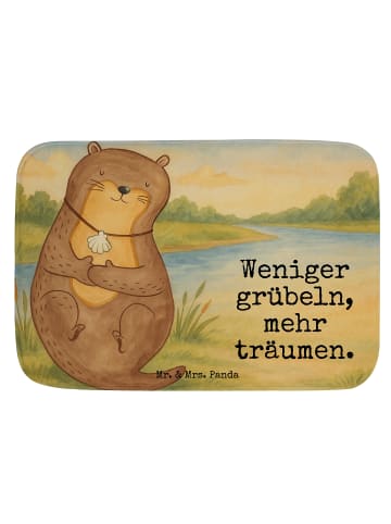 Mr. & Mrs. Panda Badematte Otter Muschel Design mit Spruch in Weiß