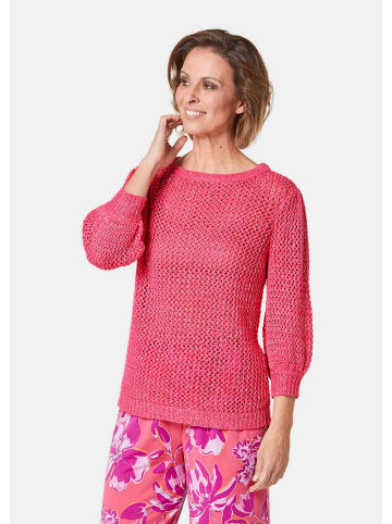 GOLDNER Kurzgröße:  Pullover Netz-Pullover mit Pailletten in pink