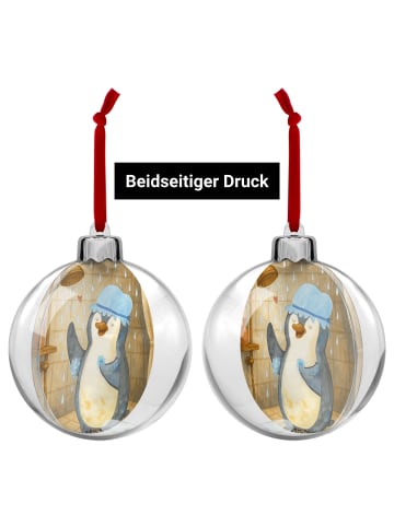 Mr. & Mrs. Panda Christbaumdeko Pinguin Duschen Design ohne Spruch in Weiß